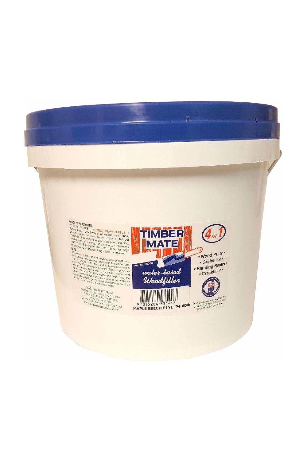 Timbermate Trowelable Wood Filler_ Maple_ Beech Ash_ Pine2.5 Gallon